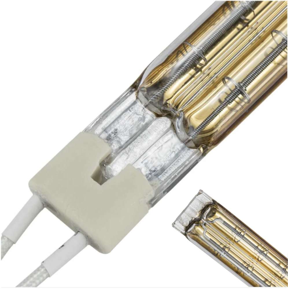 Lâmpada 4100W 400V - TWIN TUBE INFRARED LAMP - GOLD REFLECTOR